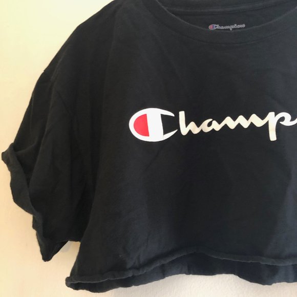 CROPPED CHAMPION BLACK SHIRT - Picture 2 of 4
